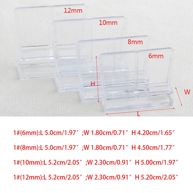 

2019 New 4PCS Good Quality 6/8/10/12mm Aquarium Fish Tank Acrylic Clips Glass Cover Support Holders
