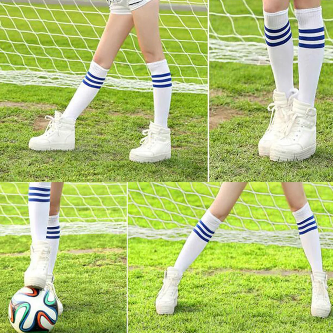 Brand New 1 Pair Adult Striped Thicken Soccer Baseball Football Socks Over Knee Ankle Sports Long Cotton Socks for girl Women