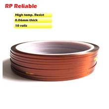 10x 4 мм* 33 м* 0,06 мм высокотемпературная пленка изоляция Полиимид FilmTape, BGA PCB SMT пайка экранирование