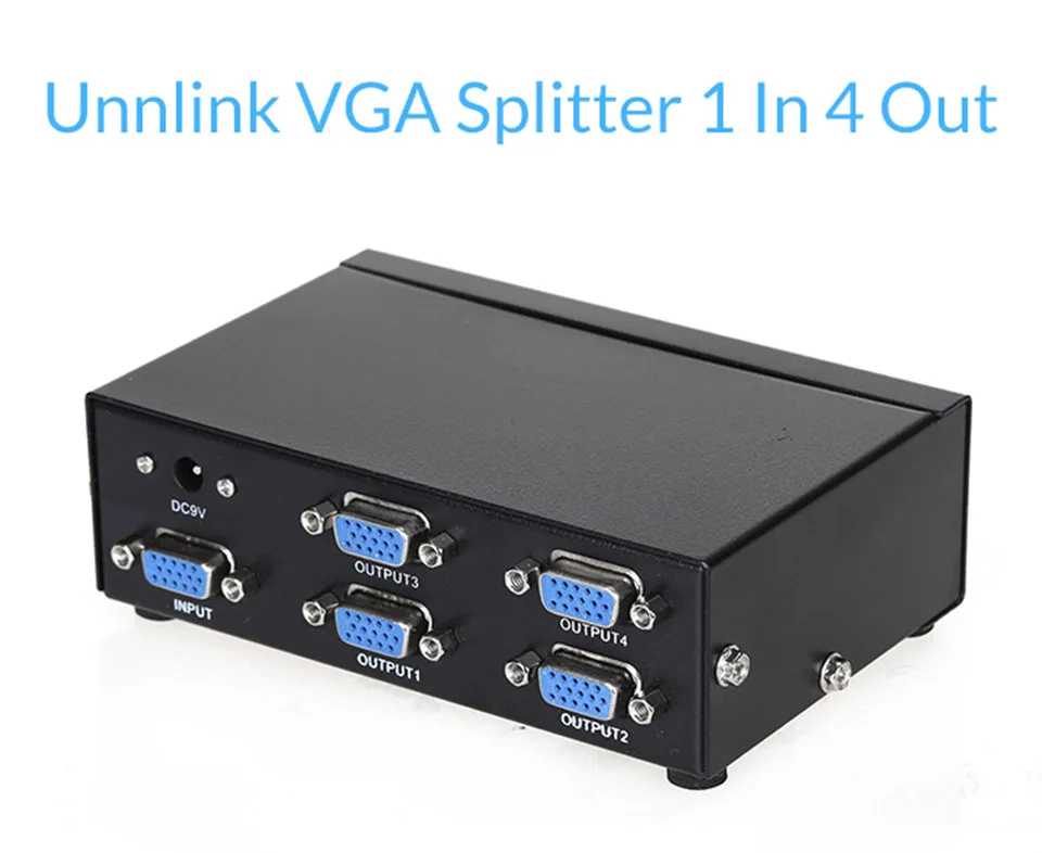 Разветвитель Unnlink VGA 1X4 FHD 1080P@ 60 Гц 1 вход сигнала VGA 4 Выход VGA 1*4 разветвители VGA для настольного компьютера ноутбука проектор