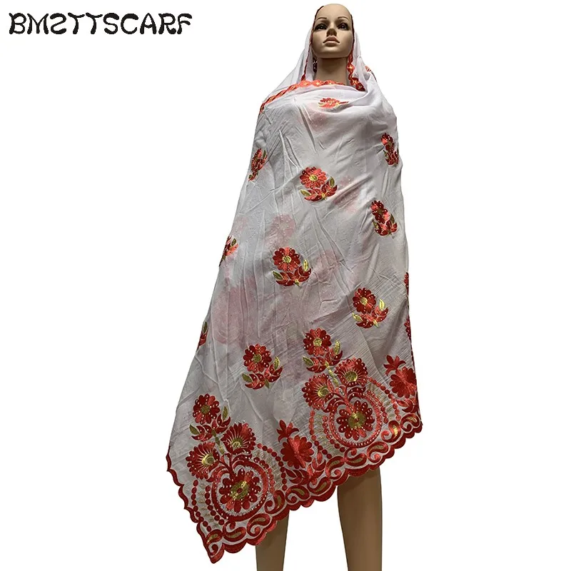 100% хлопок шарф Африканский emrbroidery шарфы мусульманские женщины молитвенный