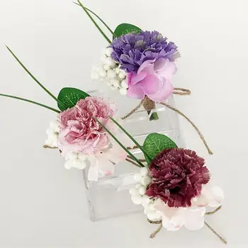 

5 pcs/ lot DIY fashion Artificial flowers Bride wrist Corsage Grooms Best man suit Boutonniere Wedding Party Flower decoration