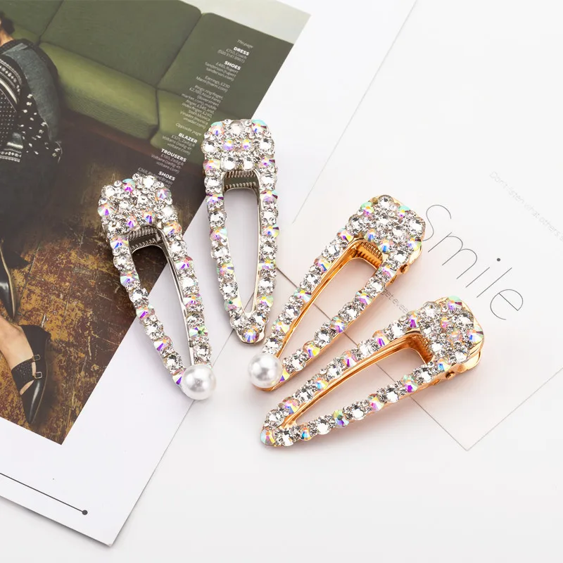 

2019 New Fashion Women Pearl Hair Clip Snap Hair Barrette Stick Hairpin Hair Styling Accessories For Women Girls