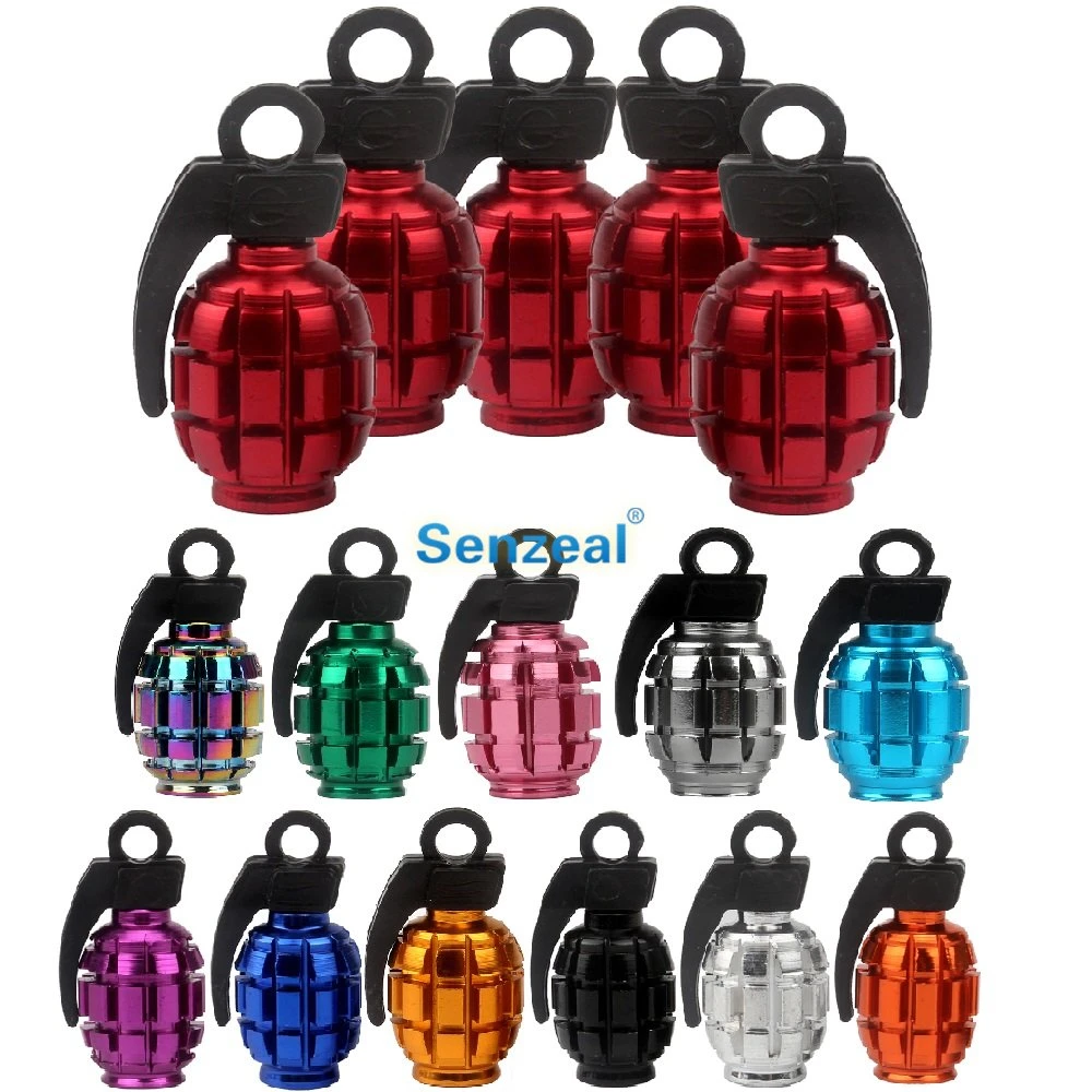 5x Aluminum Grenades Bomb Style Auto Car Truck Wheel Tire Valve Caps