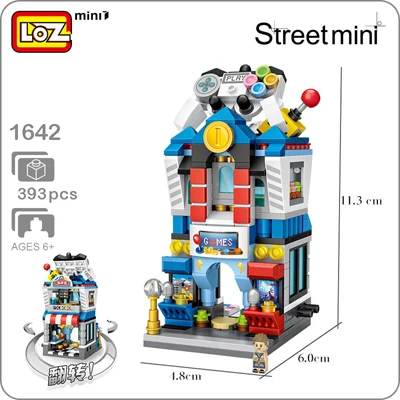 Лоз мини-блоки вид на город орех магазин игрушек игровой зал конфеты магазины модели строительный блок Рождественская игрушка для детей - Цвет: 1642 no box