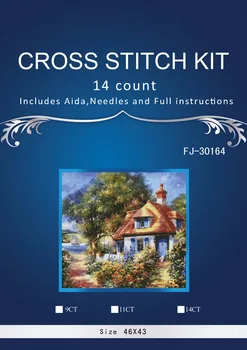 

Top Quality Lovely Hot Sell Counted Cross Stitch Kit Old World Holiday Ornaments Similar DMC fj-30164 House in forest