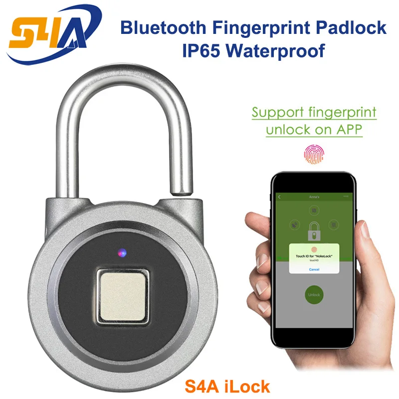 S4a Waterproof Keyless Portable App Smart Fingerprint Lock Padlock Anti