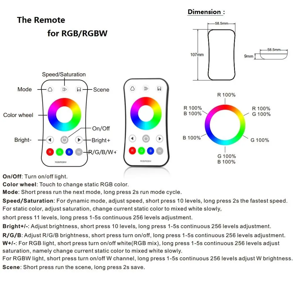 MJJC RGB RGBW контроллер светодиодной ленты RF 12 v 24v 2,4G беспроводной RGBW Пульт дистанционного управления 12 вольт 5 лет гарантии