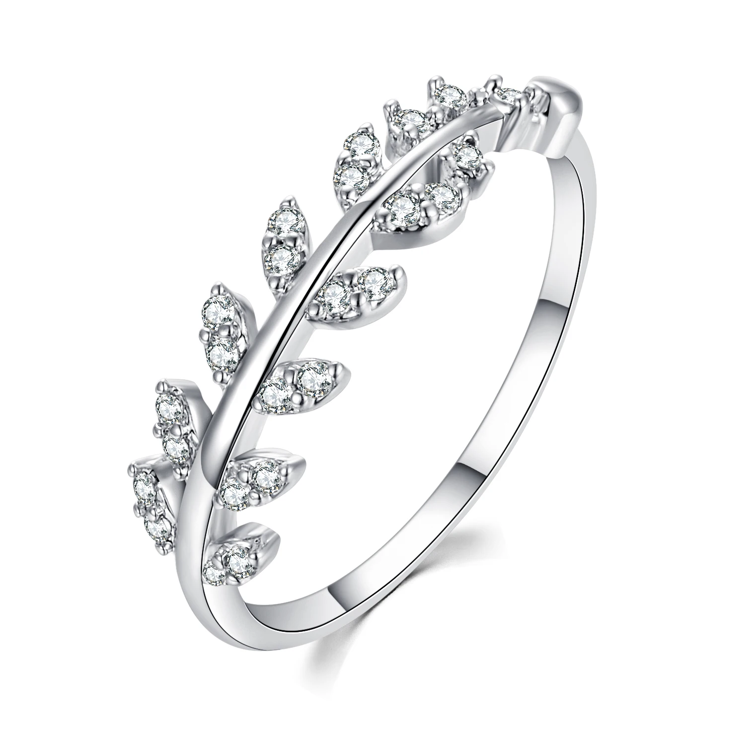 KNOCK Женская мода простой AAA Циркон дизайн лист кольцо личности женские цветы обручальные кольца для женщин