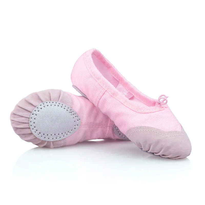 Children Girls Cotton Canvas Split Soft Sole Ballet Slippers Adults ...