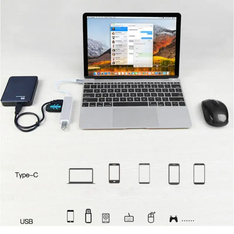 USB C хаб TypeC 3 5 мм цифровой аудио адаптер порта 2 0 для MacBook Pro мобильные телефоны