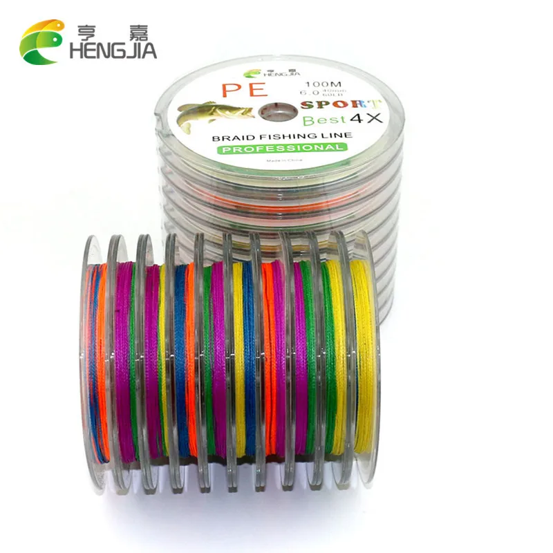 

New Brand 100M 110Yards 1pc Fishing Line Super Strong Multi-color 4X Multifilament PE Braided Wire 15LB to 80LB HJ123