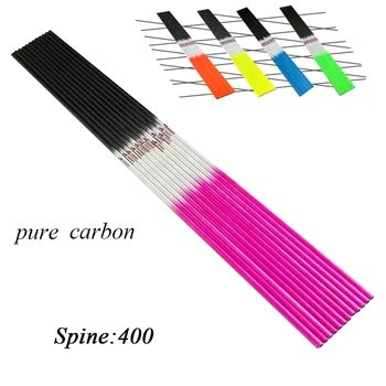

Linkboy Archery 12pcs 30" Spine400 Pure Carbon Arrow Shaft Hunting Compound Bow and Arrows DIY Slingshot Archery