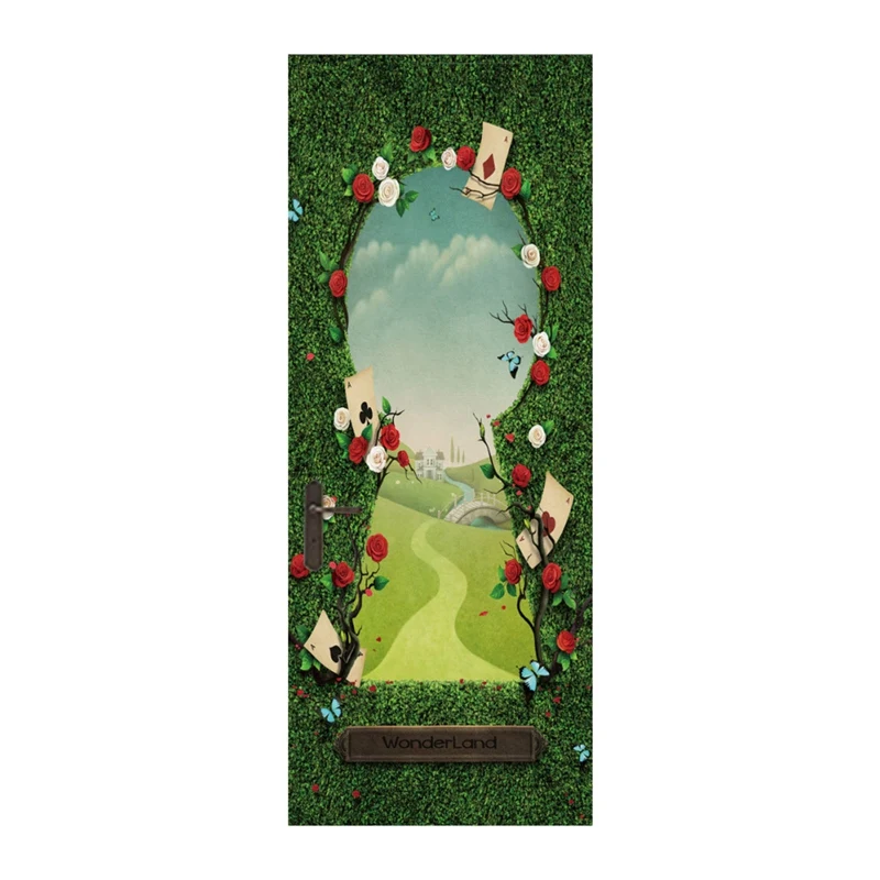 

DIY Door Stickers 3D Porte Autocolant Gift Wonderland Entrance Home Decorative Accessories Self-adhesive Waterproof For Children