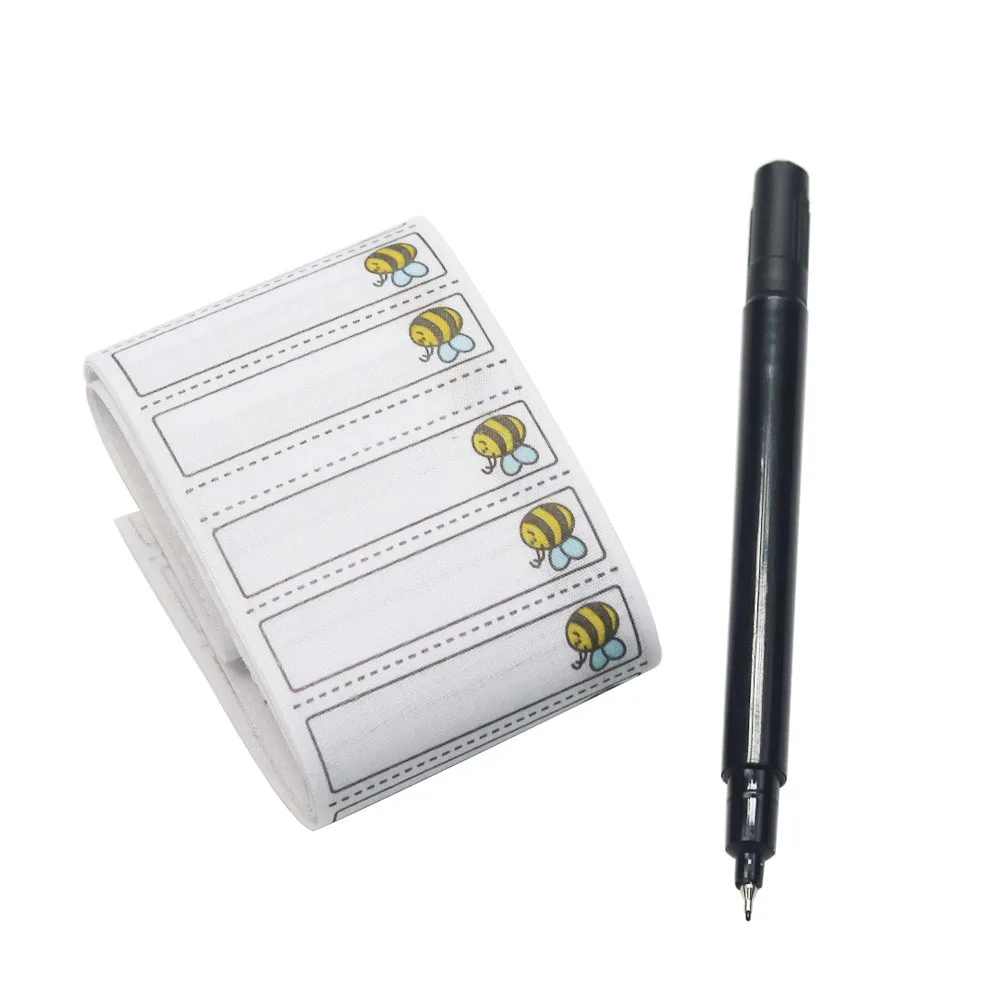 

100pcs Washable Iron on Name Labels Care Labels Garment Fabric Tags Marker Set With 1Pc Pen for Clothes Sewing Accessories