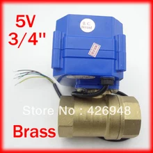 3/4 ''латунь микро электрический шаровой клапан 5В Напряжение CWX-15Q, 2-ходовой моторизованный шаровой клапан для DN20