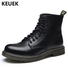 Военные ботинки; сезон осень-зима; мужские ботинки из натуральной кожи; Винтажные ботинки в байкерском стиле; износостойкая Мужская обувь; большие размеры; 033