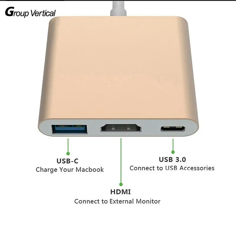 Группа Вертикальная Тип-C к HDMI/USB 3.1 конвертер адаптер цифровой av-адаптер