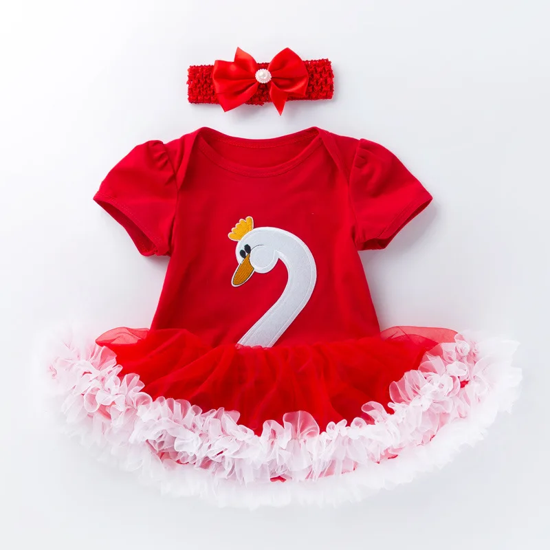 Балетные Комбинезоны платья с рисунком лебедя для маленьких девочек 3 шт./лот, весеннее нижнее белье с короткими рукавами для новорожденных
