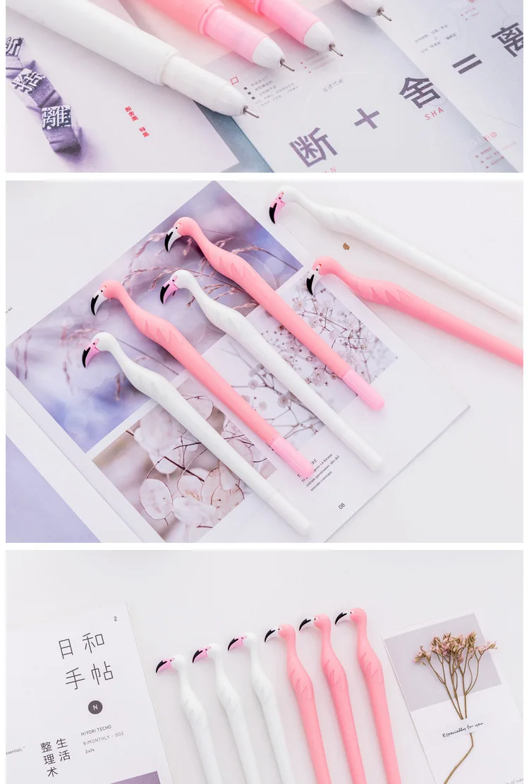 Animal dos Desenhos Caneta de Tinta de Água Artigos de Papelaria do Estudante Fontes de Aprendizagem Lote! Flamingo Pássaro Animados Gel Tinta Preta Pen Sinal Caneta 30 pc - 8 água tinta preta pen artigos de papelaria