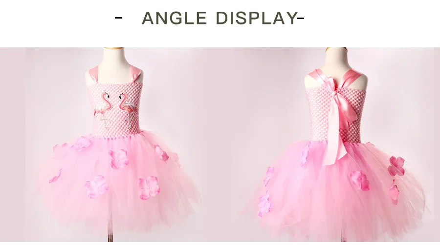 Girls Flamingo Princess Dress Pink Flower Tulle Clothes Kids Birthday Party Dresses 2018 Brand Animal Costume Flamingo Vestidos (9)