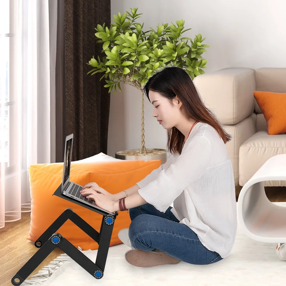 Adjustable Laptop Workstation With 1 CPU Cooling Fans And Mouse Pad Aluminum Sofa Computer Desks Folding Tables holder Furniture