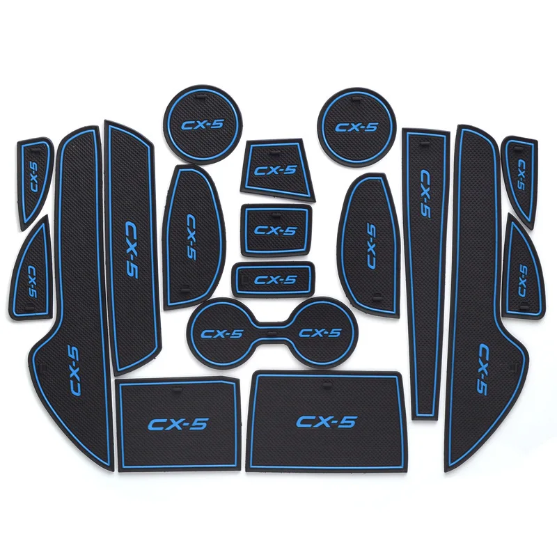 

18pcs/set Car Accessories Gate Slot Pad Rubber Car-cup Interior Cup Cushion Door Mat Cup Covers For Mazda CX-5 (Year:2015)