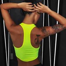 Кардашьян в том же стиле Тонкий стрейч йога спортивный жилет сплошной цвет укороченный топ Фитнес майка женская короткая стильная спортивная одежда Топ