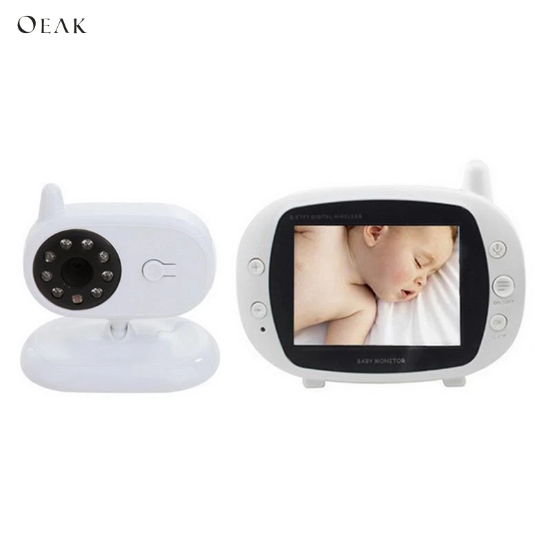 

Oeak 2.4GHz LCD Display Wireless Babies Video Monitor with Night Vision Temperature Monitoring 3.5 inch Monitor 2-Way Talk