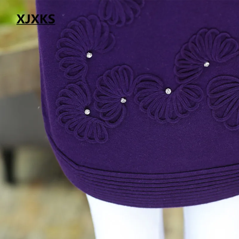 Taille Hiver marine Bleu Xjxks Lâche Haute Cachemire Robe La En 2019 Tricoté Nouveau Broderie Long pourpre Femmes Plus Noir Mode Qualité Pull Automne De uXikZOP