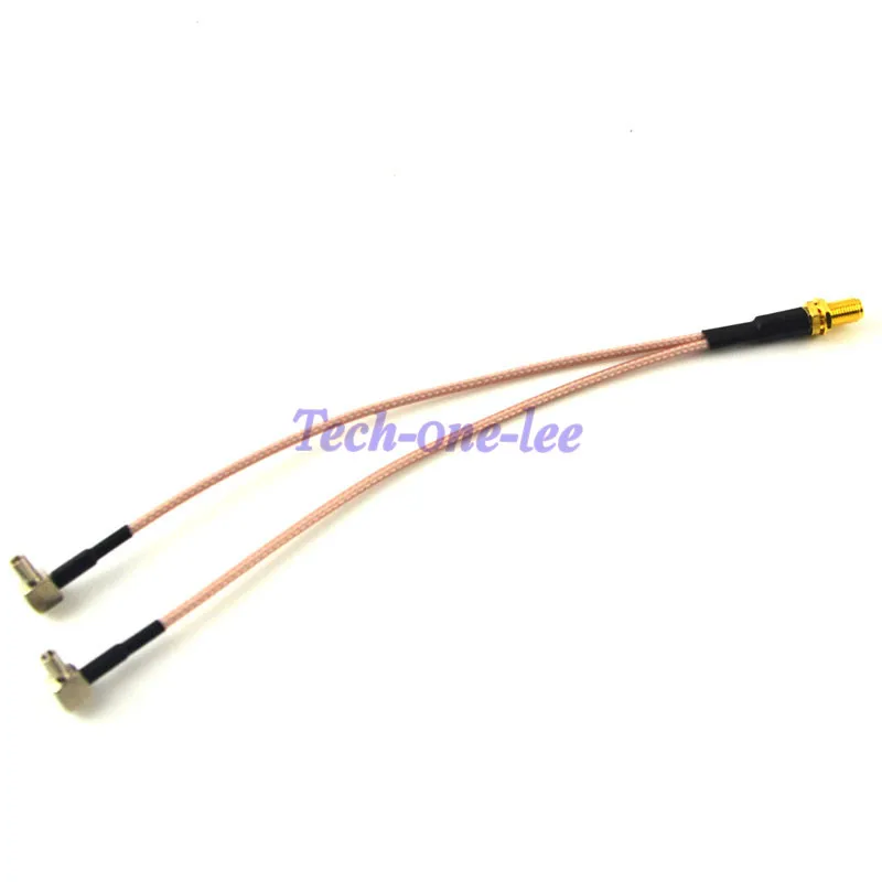RF Coaxial Connector SMA-TS9 Adapter SMA Female to Y type 2 TS9 Male Connector Splitter Pigtail Cable RG316 15CM
