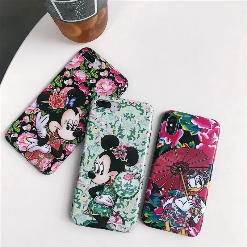 

Funny Cartoon Minnie Mickey Mouse Soft TPU Case for coque iPhone X XS XR 7 8 Plus 6s 6plus Silicone XS MAX Cover Accessories