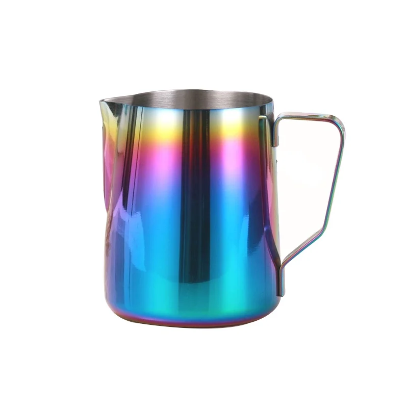 Iridescent Black Blue Stainless Steel Coffee Milk Jug Well Pick
