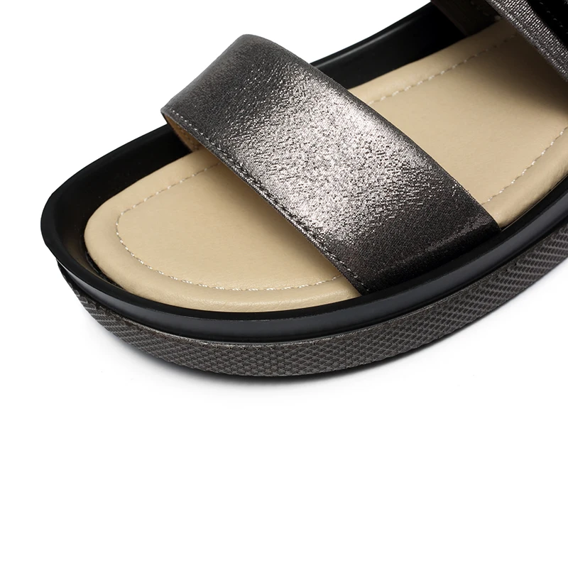 AIMEIGAO Plus Size Flat Summer Women Sandals Flat Casual Shoes Fashion Comfortable Roman Sandals Peep-toe Flat Women Shoes