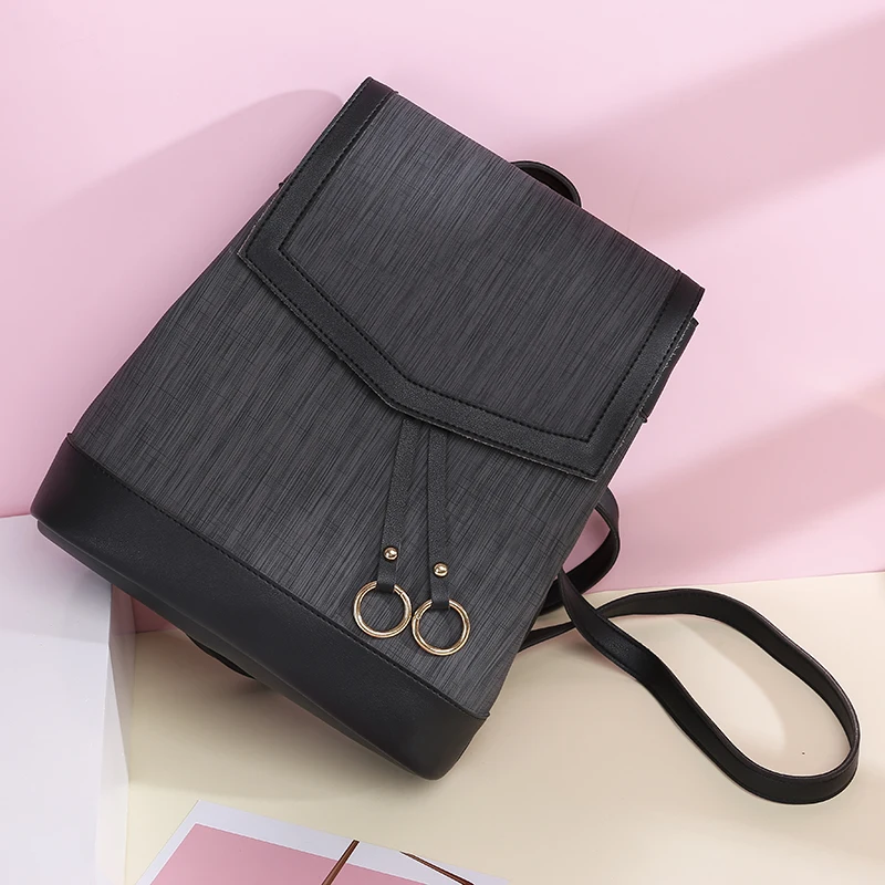 New Tassel Backpack Bag Set PU Leather School Backpack for Girls& Mini Women's Should Bags Back Pack