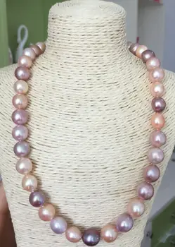 

super 12-13mm south sea round multicolor pearl necklace 19inch KKK