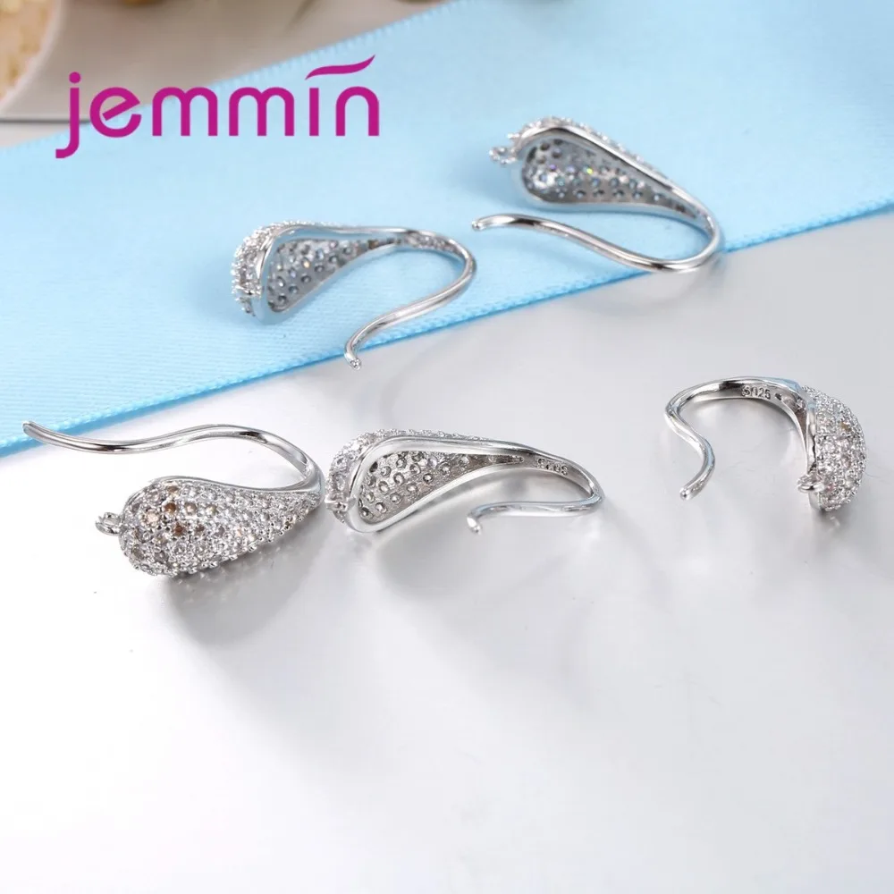 Серьги капельки из серебра 925 пробы с кристаллами|earrings|componentes |