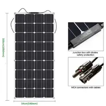 100 Вт монокристаллическая солнечная панель Гибкий сотовый модуль для 12 В батарея зарядки