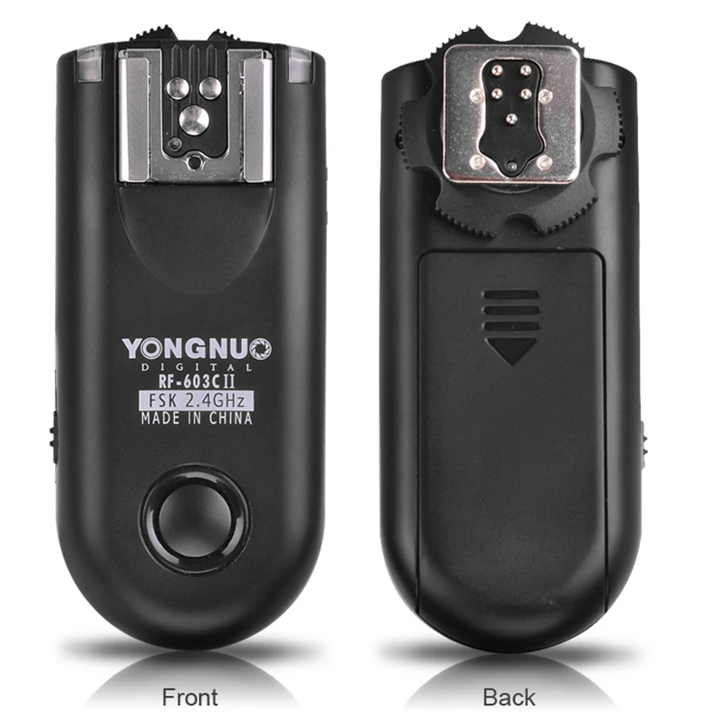 YONGNUO RF603II Wireless Flash Trigger 2 Transceivers For Nikon D700 D300 D3100 D600 D610 Canon 5D Mark II III 6D 500D