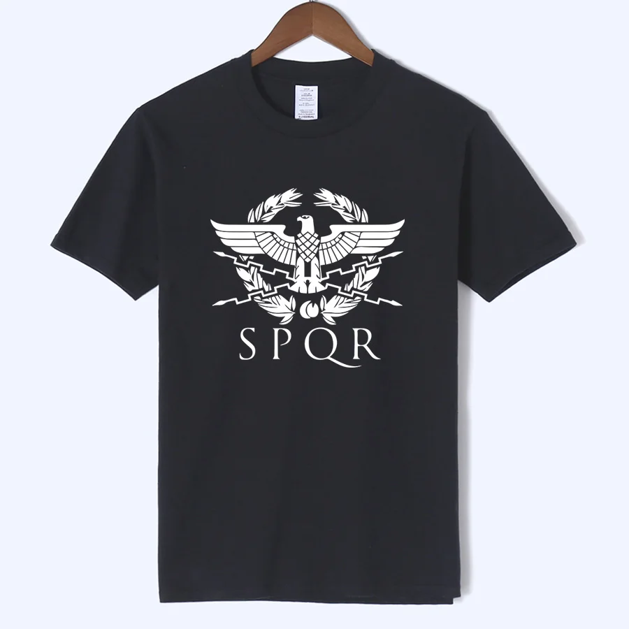 

SPQR Roman Gladiator Imperial Golden Eagle T-Shirt Mens Casual Short O-Neck T shirt Harajuku Tops Tees Shirt Plus Size Slim fit
