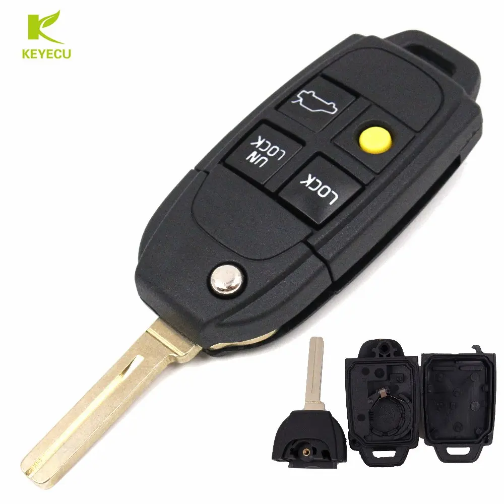 KEYECU4ButtonReplaceFoldingRemoteKeyShellCaseFobforVOLVOS40