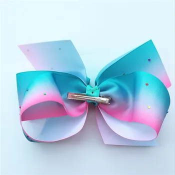 

2017 High Quality Big Bows Lovely Girls Large Hair Bows With Diamond Rhinestines Kids Ribbon Hair Clips Hair Accessories