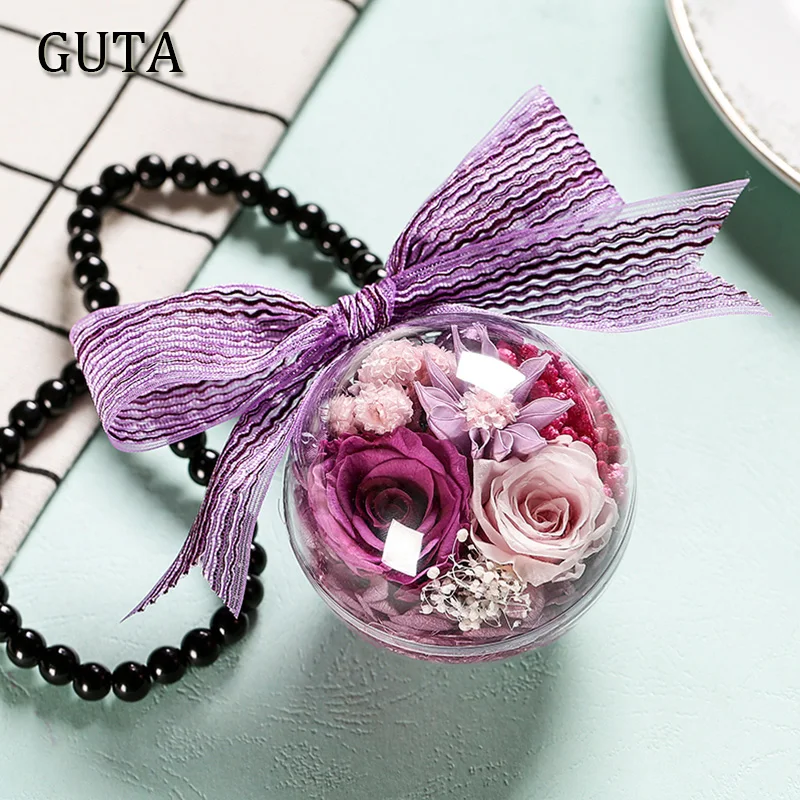 

Christmas Gifts Car Decorative Pendant Forever Flowers Hanging Ornament Dried Flower Artificial Flowers for Valentine's Day Gift