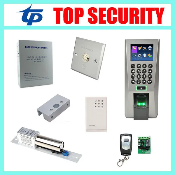 

ZK F18 Biometric Fingerprint Access Control System With 12V Power Supply, Aluminium Alloy Exit Button, Electric Lock, Door Bell