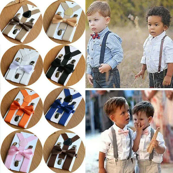 Multitrust/Новый брендовый детский смокинг на подтяжках с галстуком бабочкой для