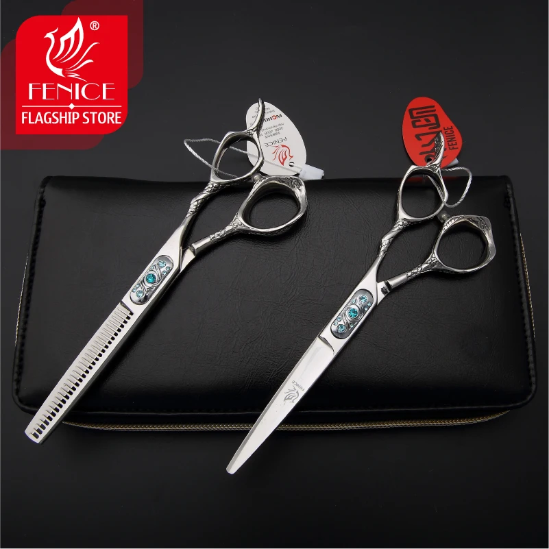 

Professional 6.0 inch JP440c 1 Set Cutting+Thinning hair scissors blue screw home barber salon styling shears Free Shipping