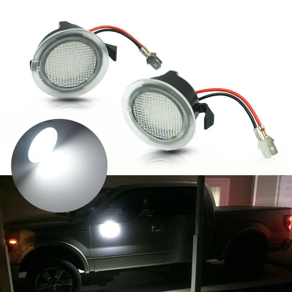 

High Power White 6000K LED Under Mirror Puddle Lights For Ford F-150 EDGE Explorer Mondeo Taurus S-Max led Rear mirror Lamp