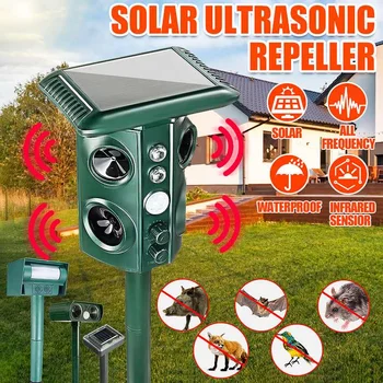 

Repellent Outdoor Garden Household Solar Power Scarer Vibration Wild Animal Drive For Farm Rat Ultrasonic Pest Repeller Control