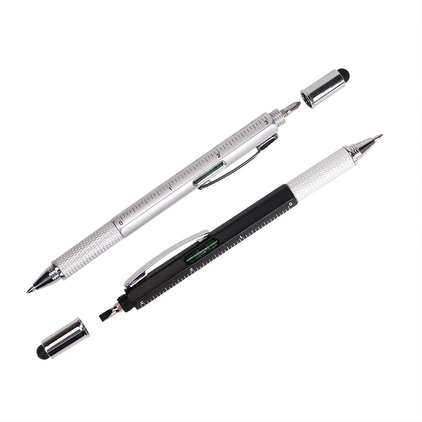 

New 7 In 1 Multifunction Tool Ballpoint Pen Screwdriver Ruler Spirit Level and Scale Plastic Pens Office Supplies