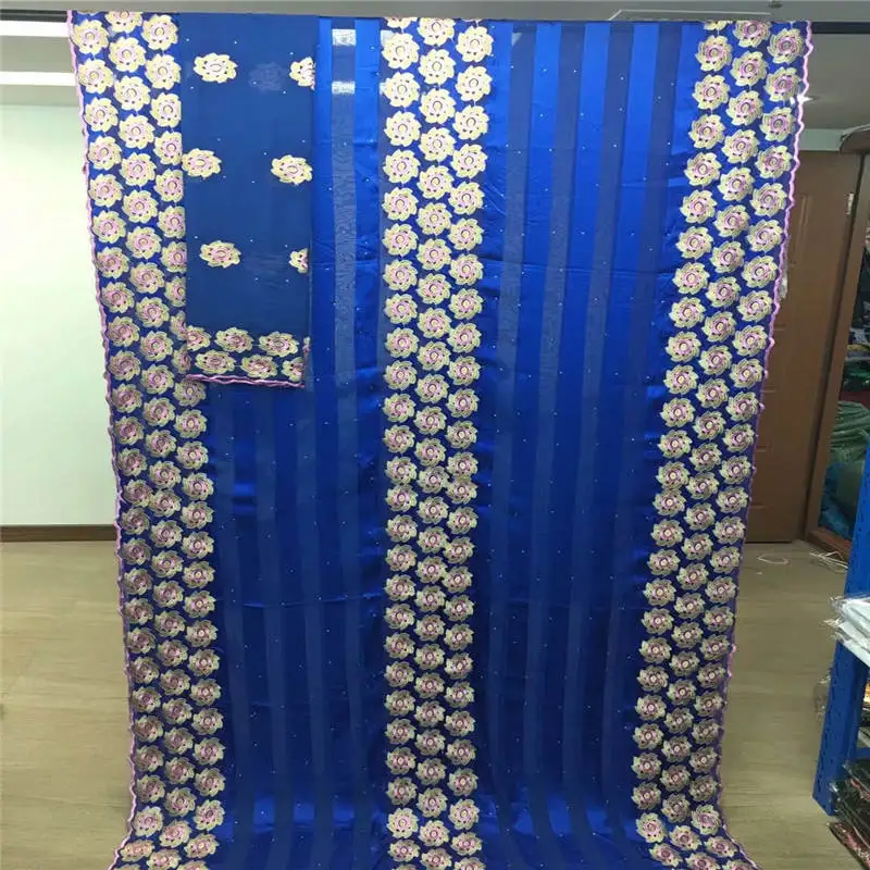 

HL!Hot sale Gahna Style satin silk fabric with organza ribbon African wax hollandais design ! J60306